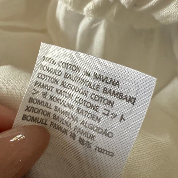 EDIKTED White Cotton Plain Weave Drawstring Waist Cargo Pants Denver Extra Small - Picture 7 of 7